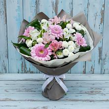 Букет цветов из:  Герберы, Альстромерии и Хризантемы #REPLACE_PRED# Жуковке