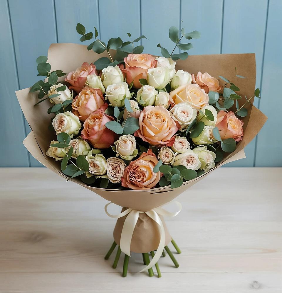 Букет цветов из: Альстромерии и Розы в Жуковке