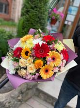 Букет цветов из:  Герберы, Ромашки, Хризантемы, Розы и Подсолнухи #REPLACE_PRED# Жуковке