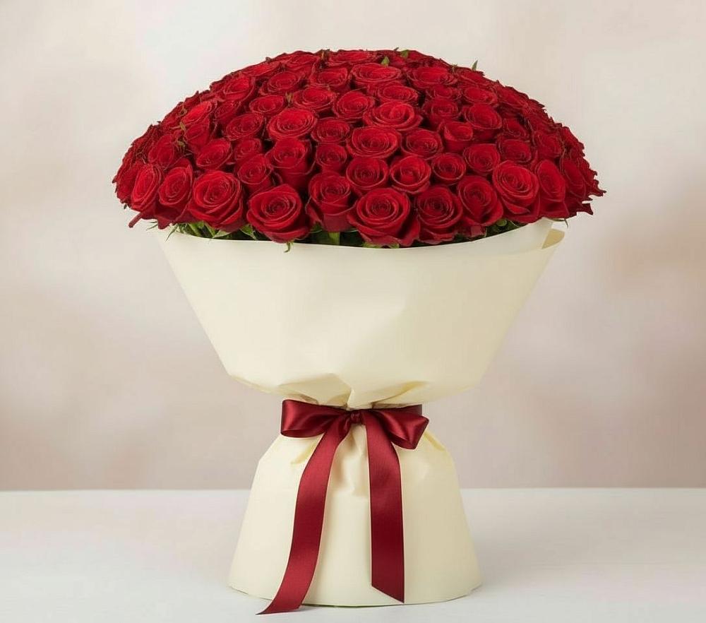Букет 101 Красная роза Милано в Жуковке