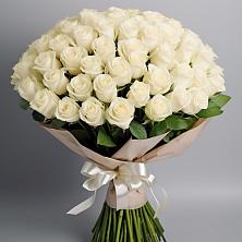 Букет 101 беля роза Белоснежка в Жуковке