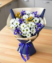 Букет цветов из:  Розы, Ирисы и Хризантемы #REPLACE_PRED# Жуковке