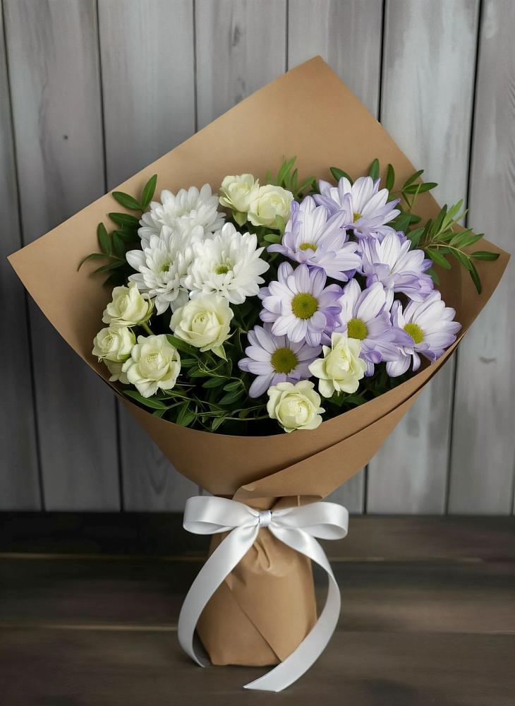 Букет цветов из: Хризантемы и Розы в Жуковке